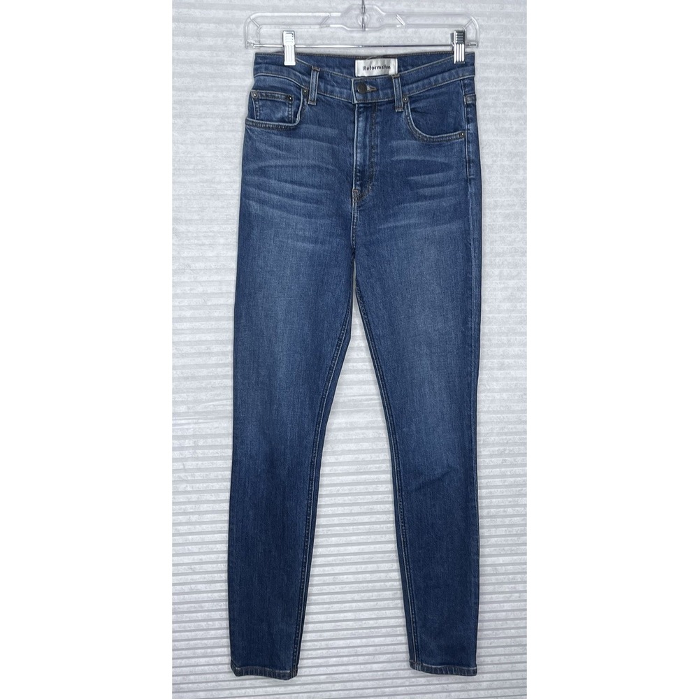 REFORMATION High and Skinny Stretch Denim High Waisted Jeans Womens Size 27 L39